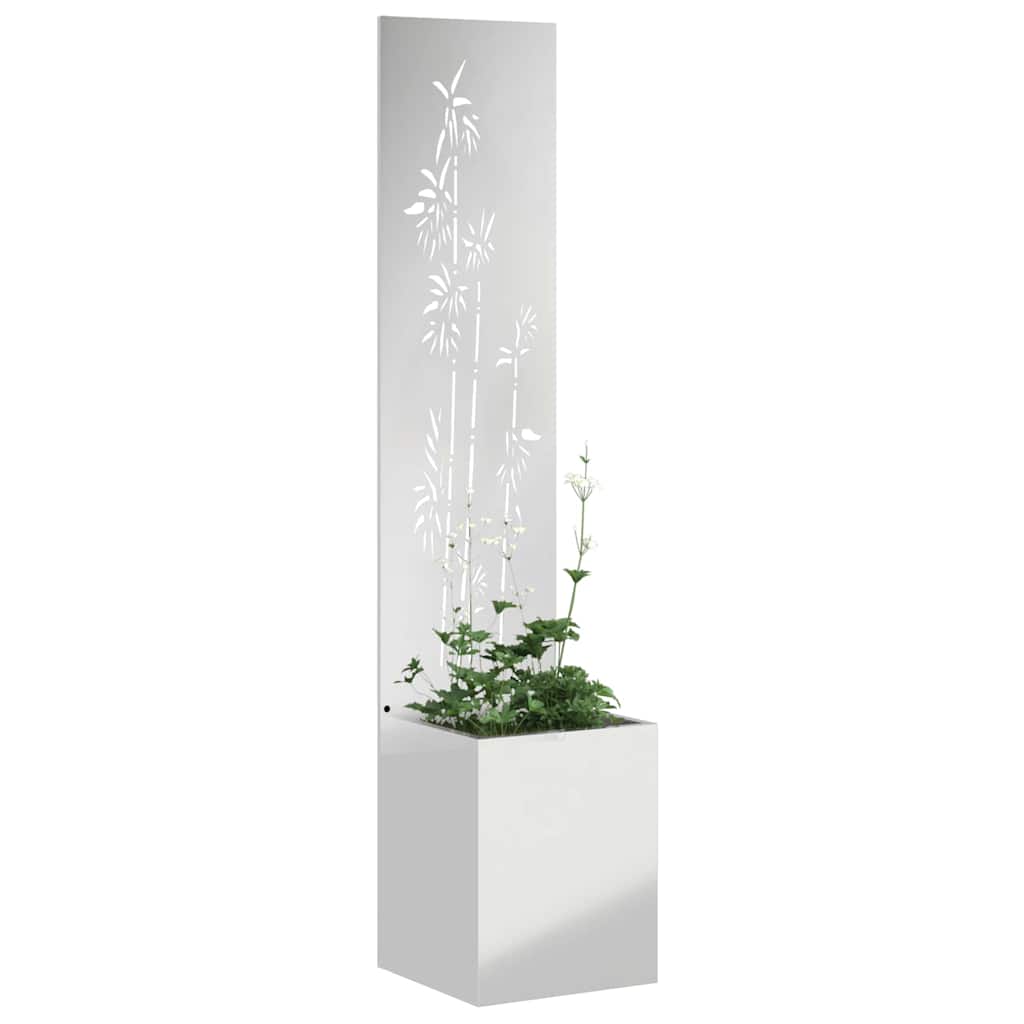 Jardinier avec Panneau Décoratif Argent 32 x 140 cm - XIOS