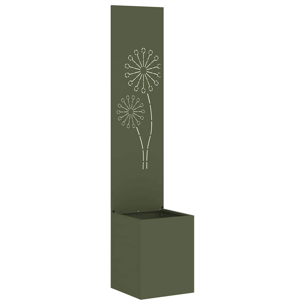 Jardinier avec Panneau Décoratif Vert olive 32 x 140 cm - XIOS