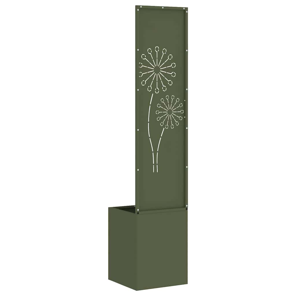 Jardinier avec Panneau Décoratif Vert olive 32 x 140 cm - XIOS