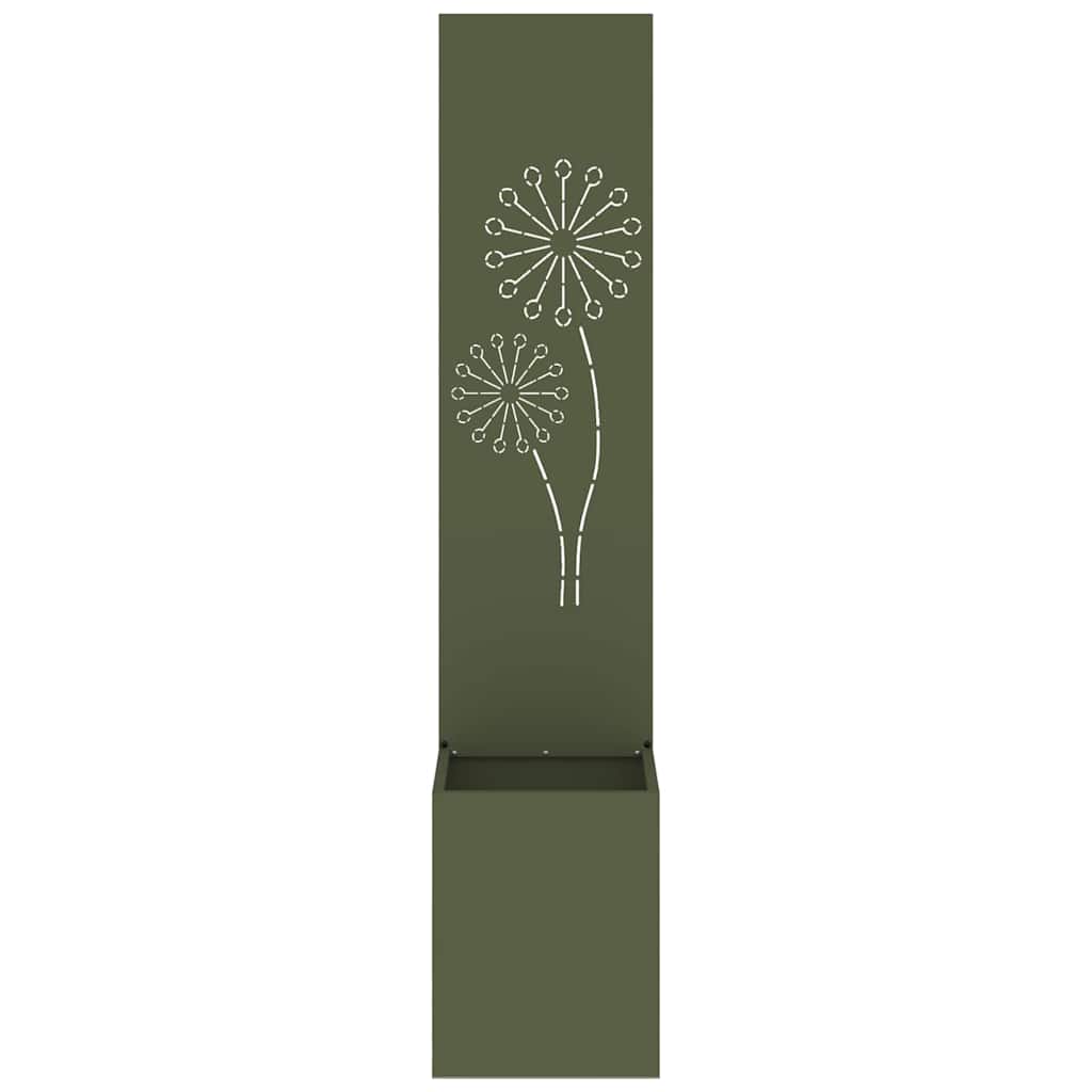 Jardinier avec Panneau Décoratif Vert olive 32 x 140 cm - XIOS