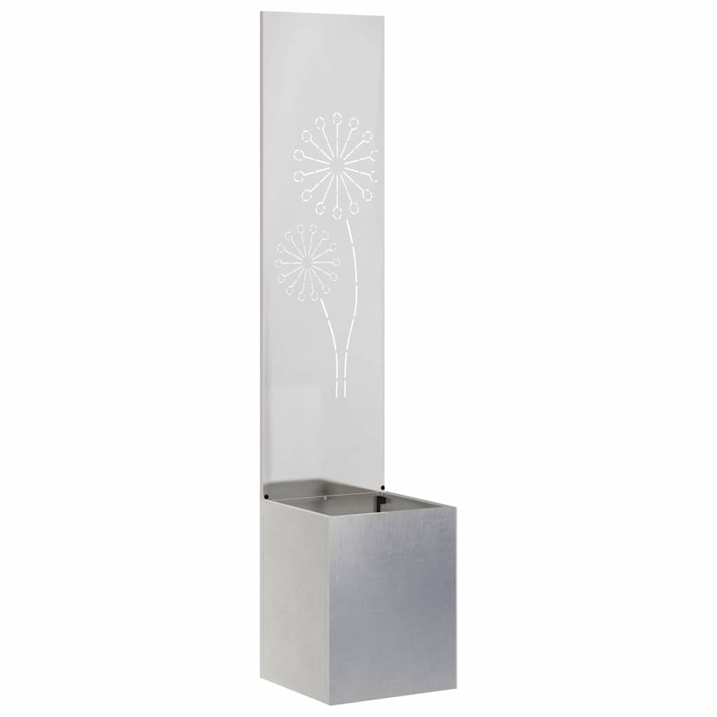 Jardinier avec Panneau Décoratif Argent 32 x 140 cm - XIOS