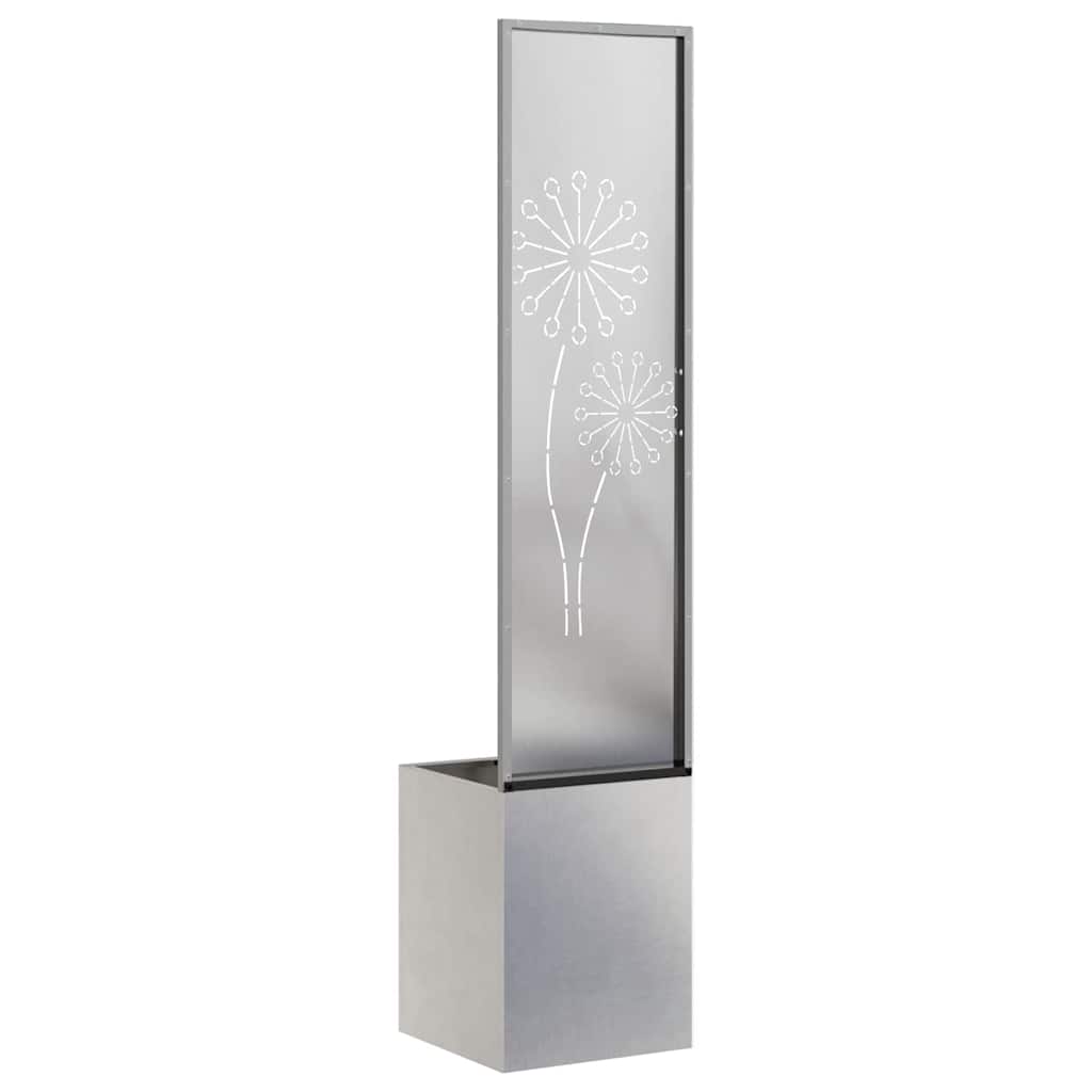 Jardinier avec Panneau Décoratif Argent 32 x 140 cm - XIOS