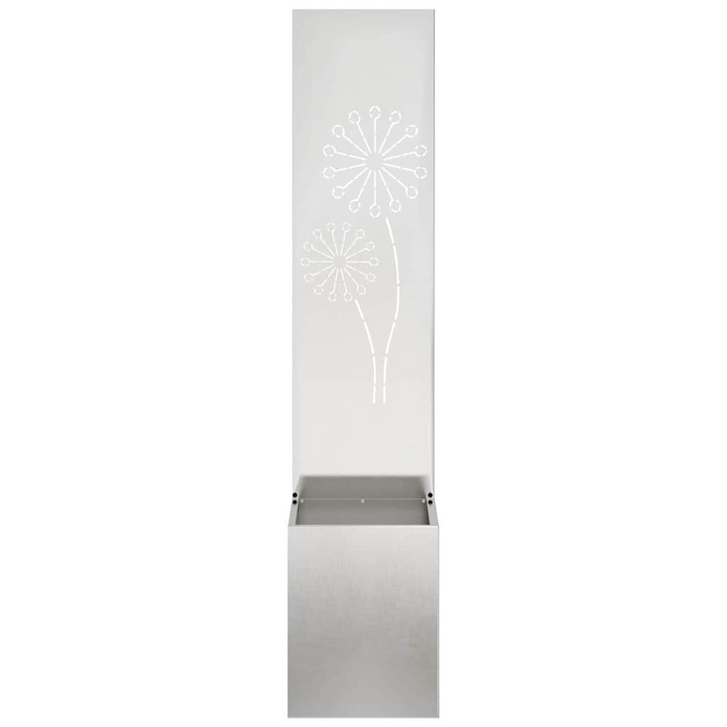 Jardinier avec Panneau Décoratif Argent 32 x 140 cm - XIOS