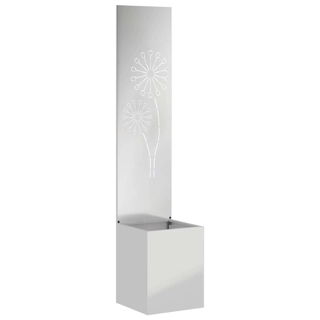 Jardinier avec Panneau Décoratif Argent 32 x 140 cm - XIOS