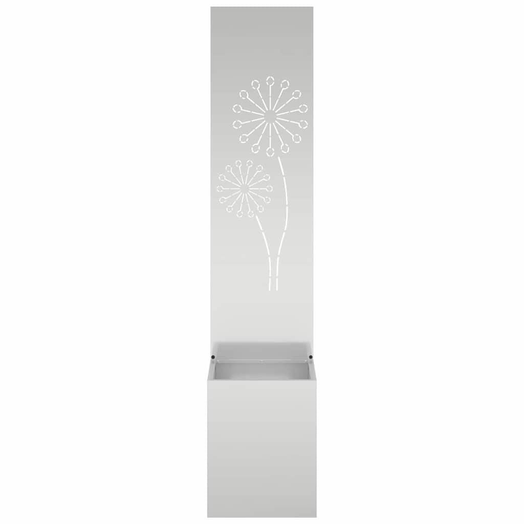 Jardinier avec Panneau Décoratif Argent 32 x 140 cm - XIOS