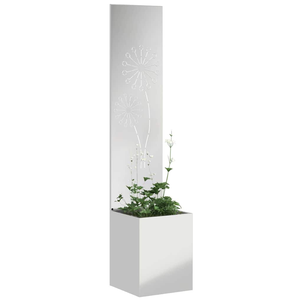 Jardinier avec Panneau Décoratif Argent 32 x 140 cm - XIOS