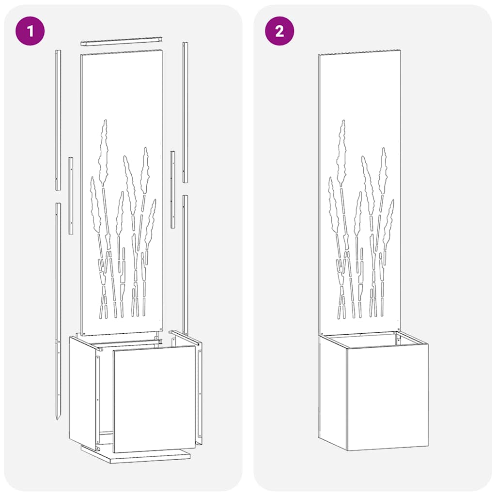 Jardinier avec Panneau Décoratif Vert olive 32 x 140 cm - XIOS