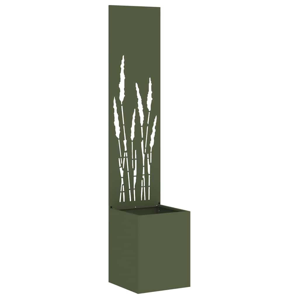 Jardinier avec Panneau Décoratif Vert olive 32 x 140 cm - XIOS
