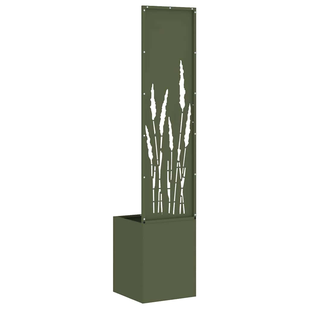 Jardinier avec Panneau Décoratif Vert olive 32 x 140 cm - XIOS