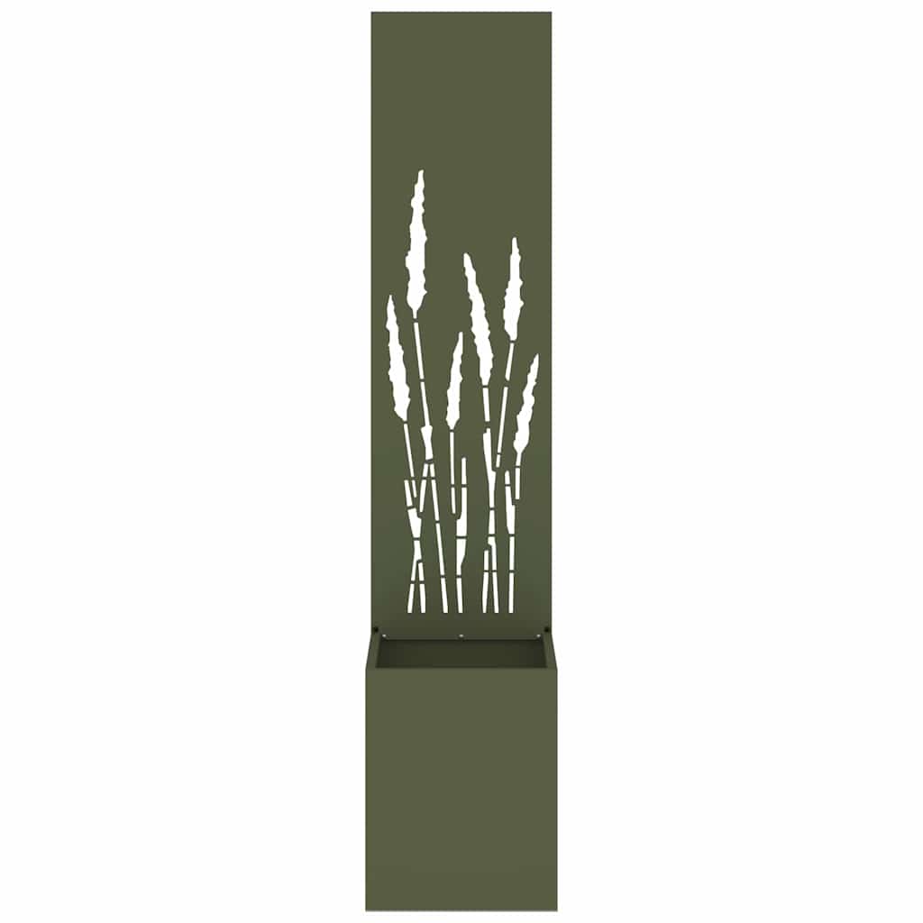 Jardinier avec Panneau Décoratif Vert olive 32 x 140 cm - XIOS