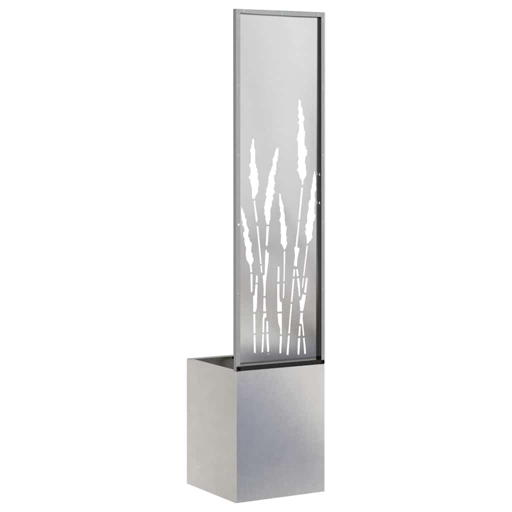 Jardinier avec Panneau Décoratif Argent 32 x 140 cm - XIOS