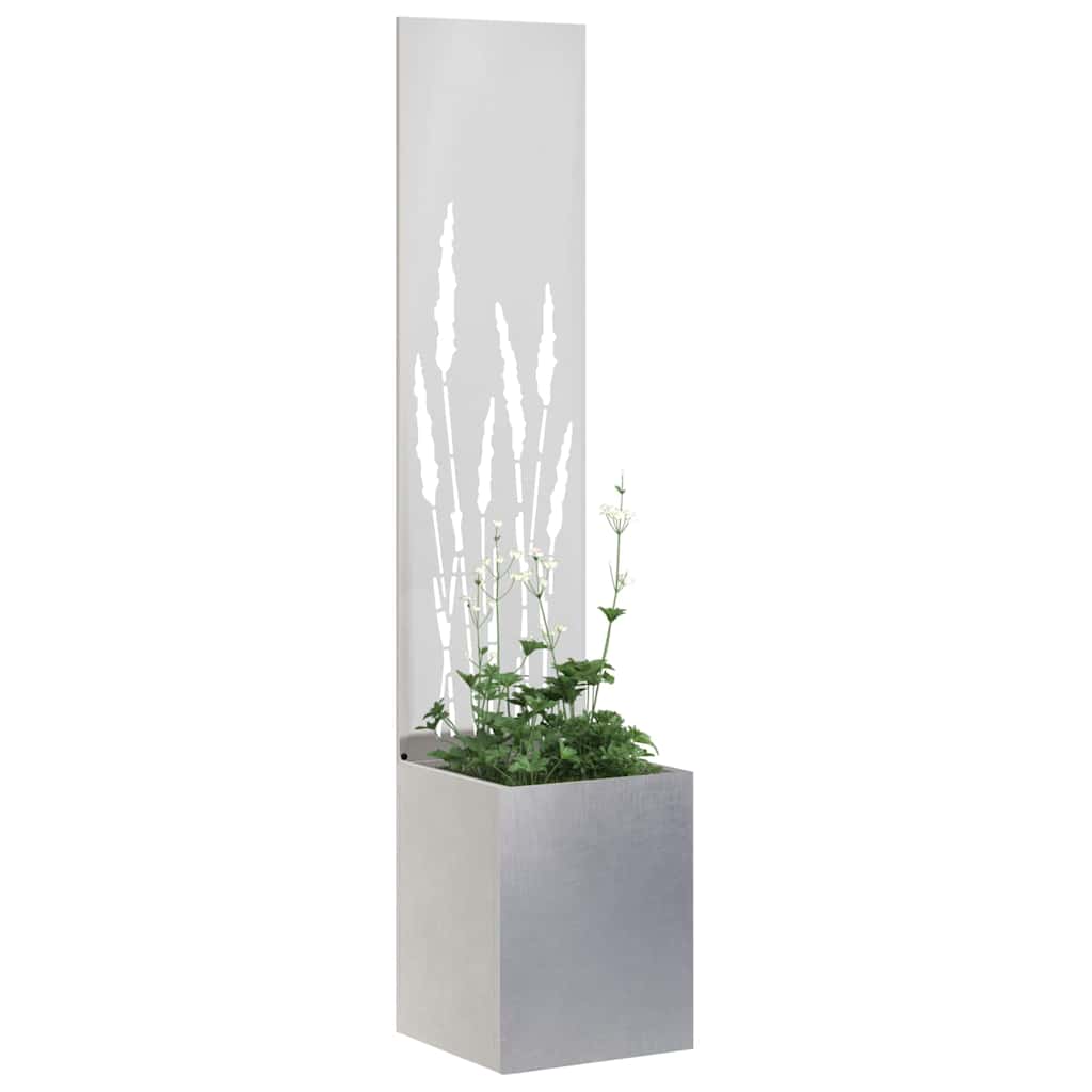 Jardinier avec Panneau Décoratif Argent 32 x 140 cm - XIOS