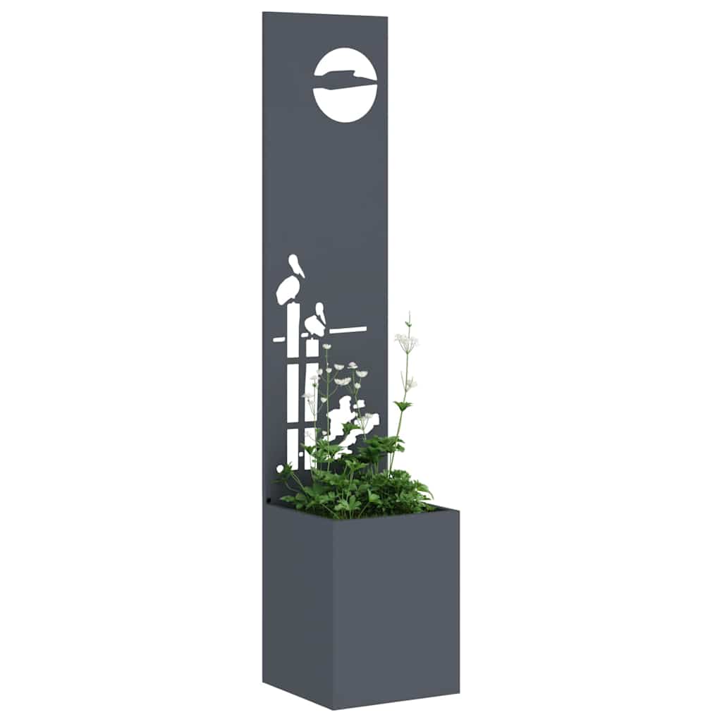 Jardinier avec Panneau Décoratif Anthracite 32 x 140 cm - XIOS
