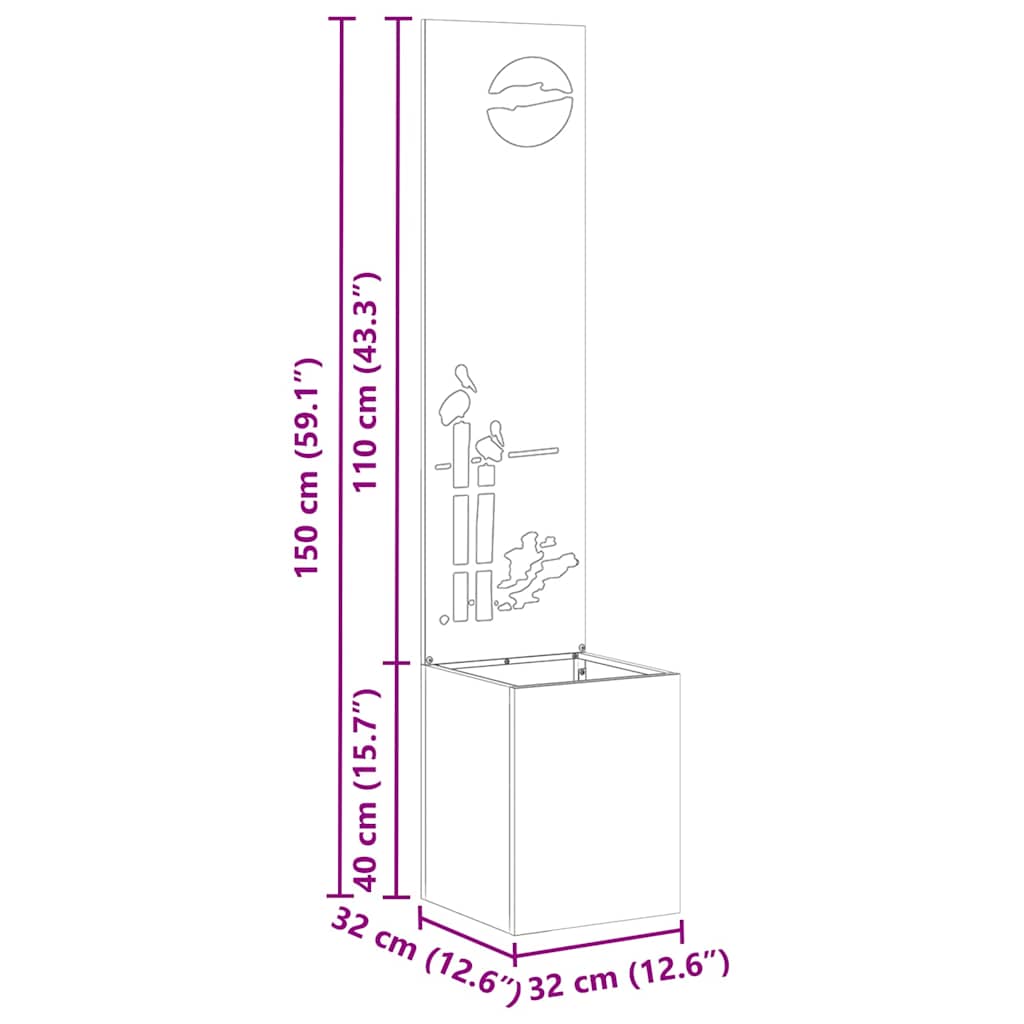 Écran de confidentialité de jardin Fretwork Argent 32 x 140 cm - XIOS