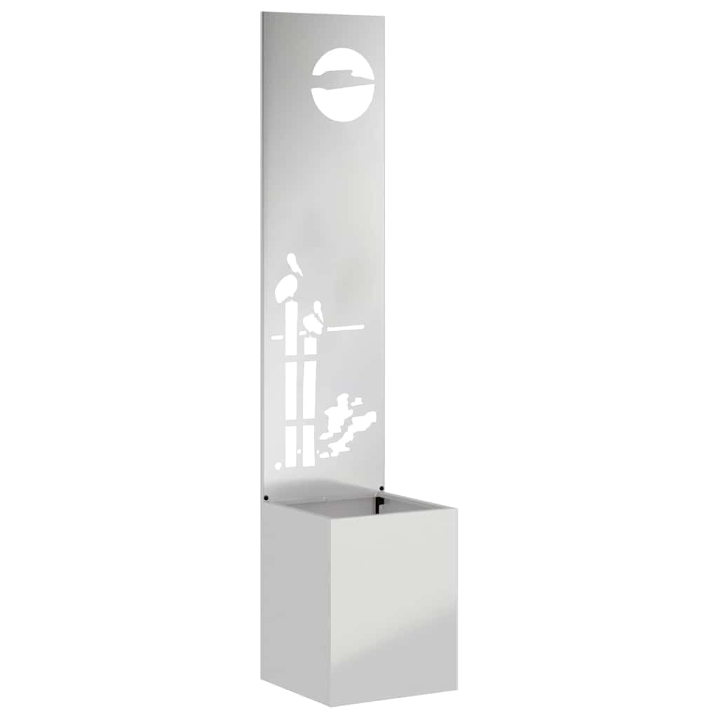 Jardinier avec Panneau Décoratif Argent 32 x 140 cm - XIOS