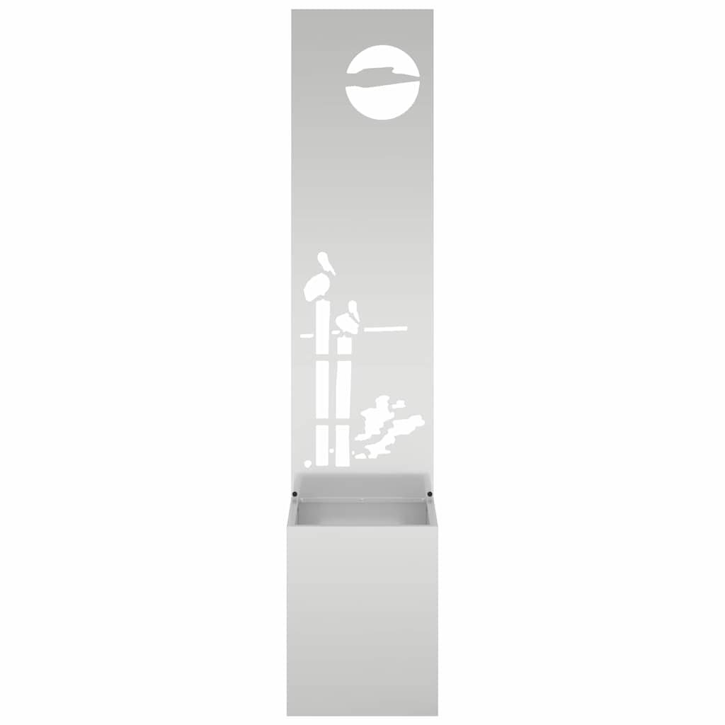 Jardinier avec Panneau Décoratif Argent 32 x 140 cm - XIOS