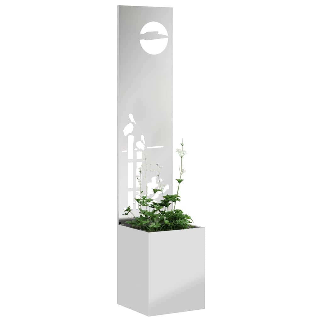Jardinier avec Panneau Décoratif Argent 32 x 140 cm - XIOS