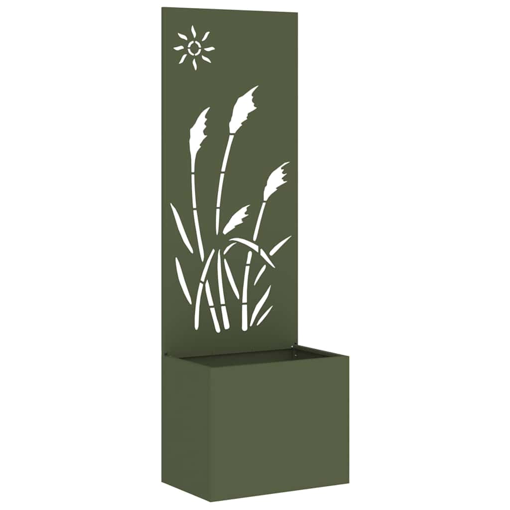 Jardinier avec Panneau Décoratif Vert olive 50 x 140 cm - XIOS