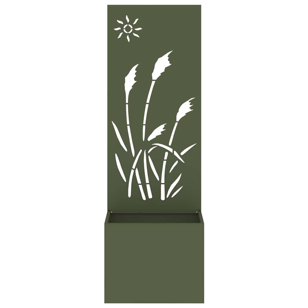 Jardinier avec Panneau Décoratif Vert olive 50 x 140 cm - XIOS