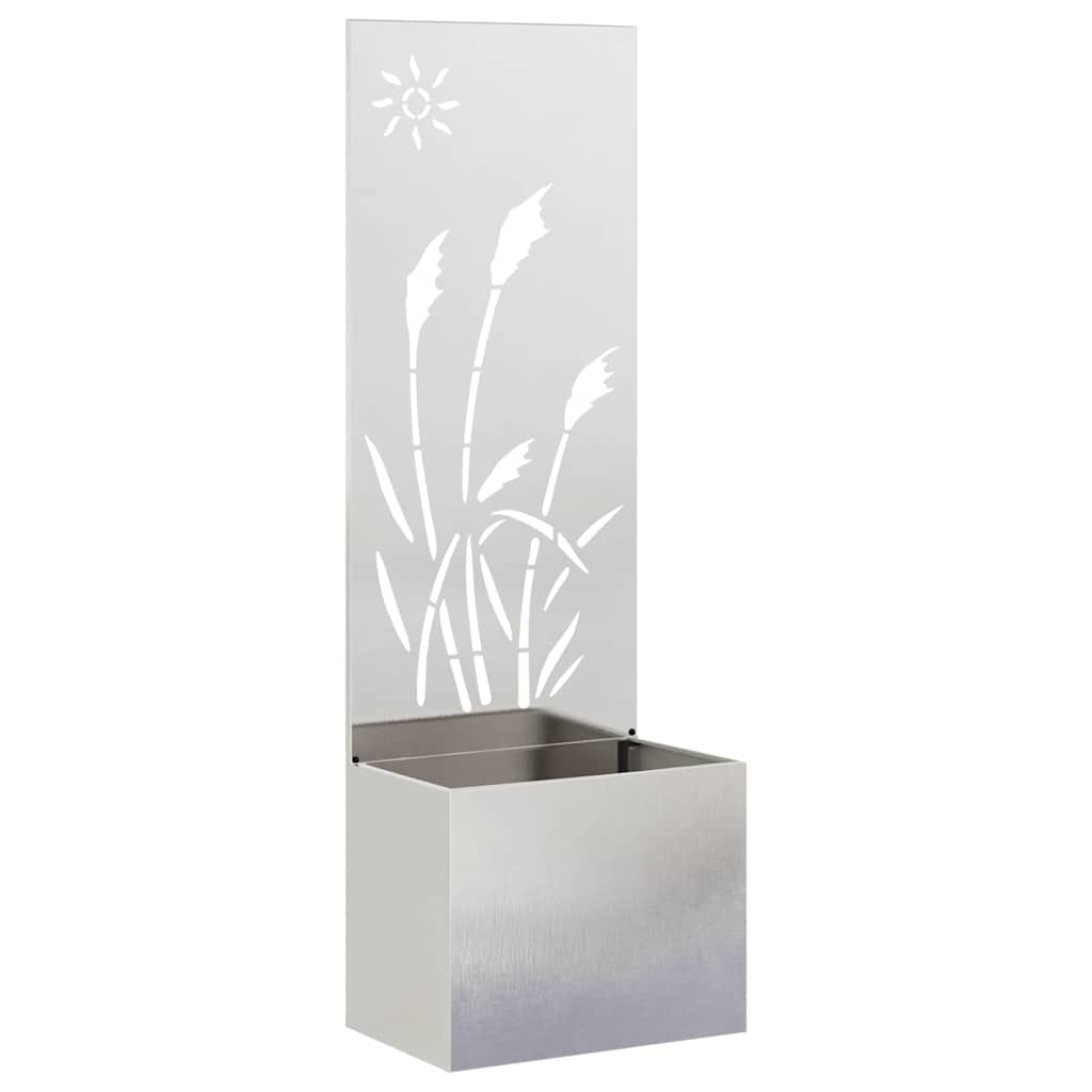 Jardinier avec Panneau Décoratif Argent 50 x 140 cm - XIOS