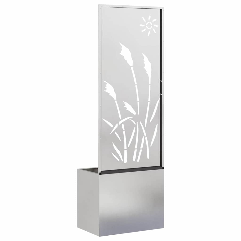 Jardinier avec Panneau Décoratif Argent 50 x 140 cm - XIOS