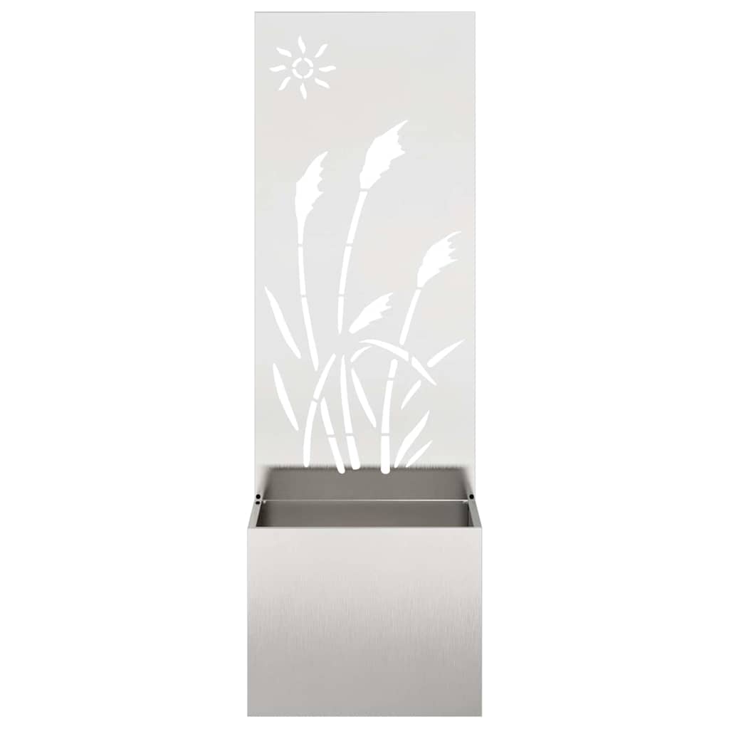 Jardinier avec Panneau Décoratif Argent 50 x 140 cm - XIOS