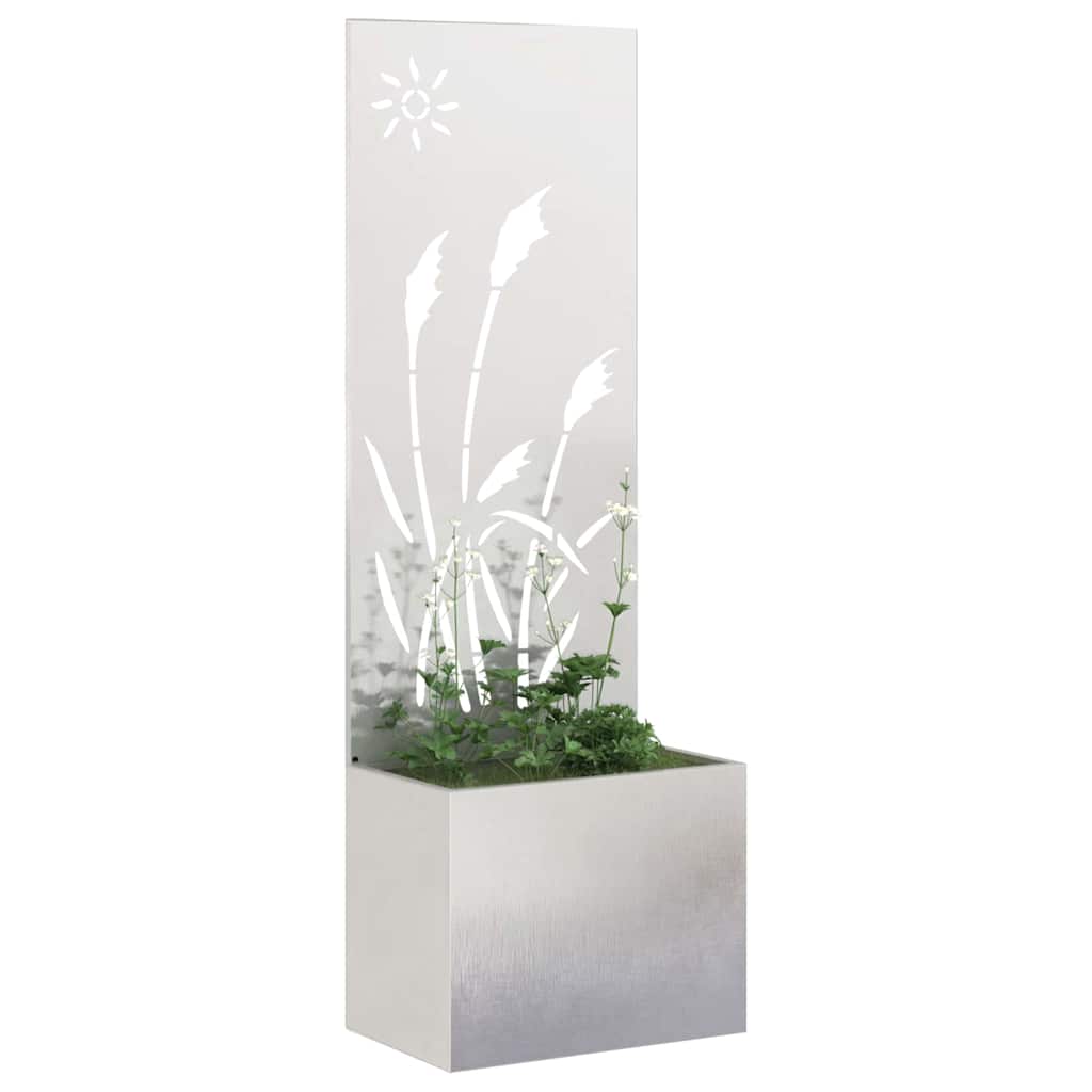 Jardinier avec Panneau Décoratif Argent 50 x 140 cm - XIOS