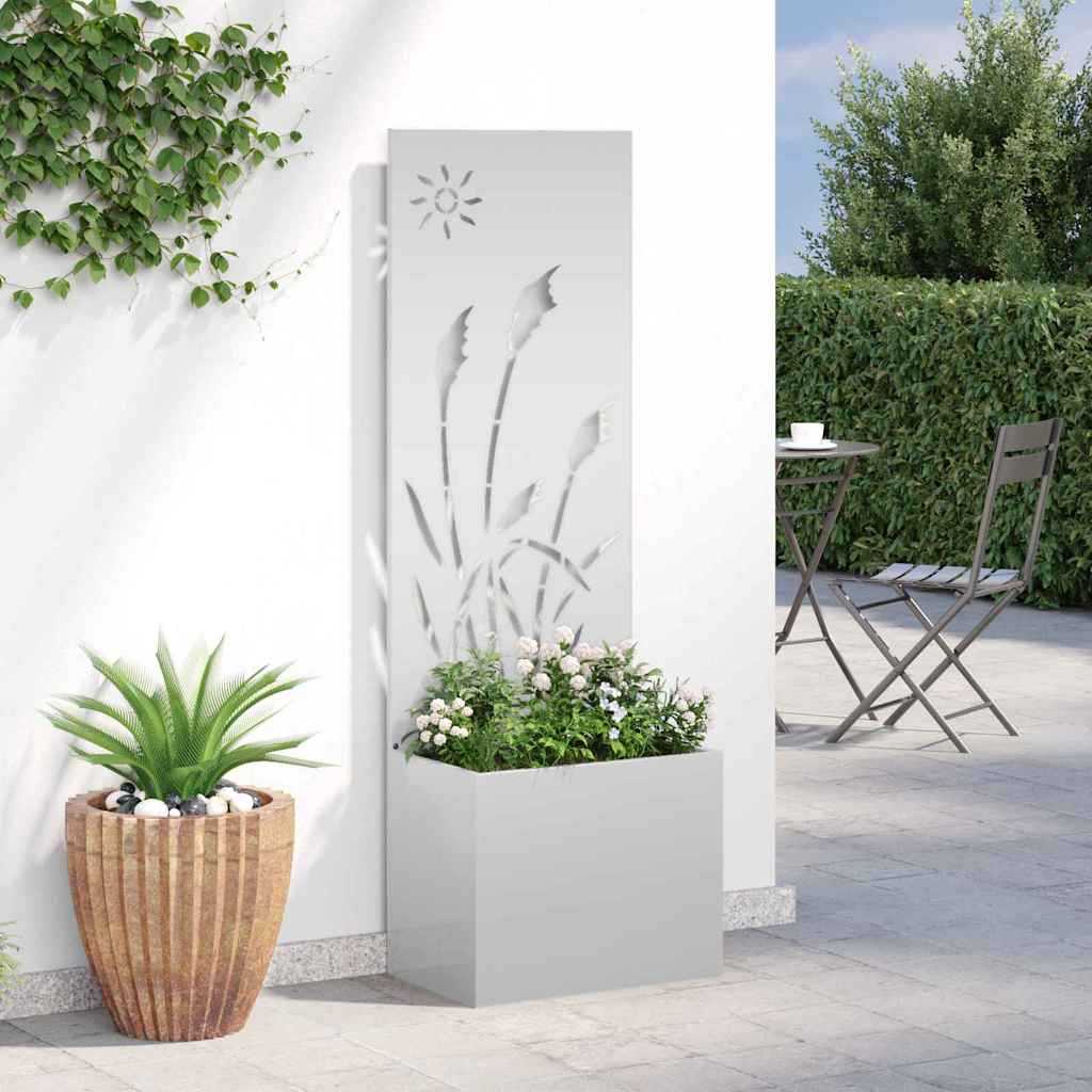 Jardinier avec Panneau Décoratif Argent 50 x 140 cm - XIOS