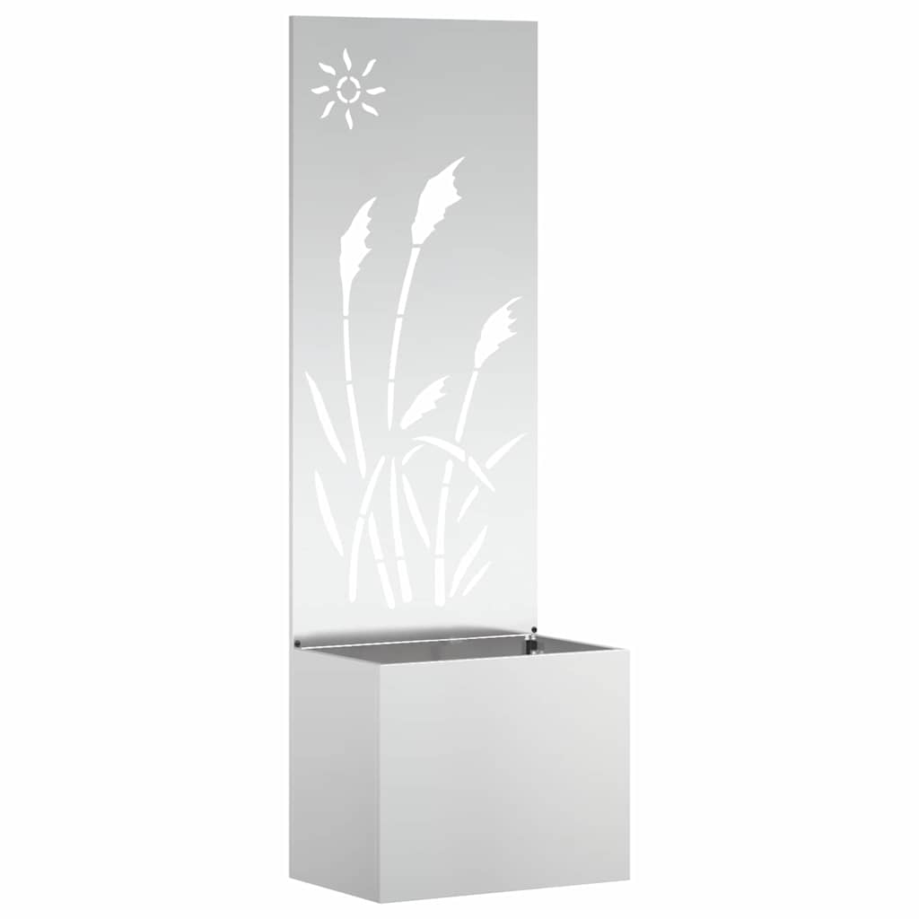 Jardinier avec Panneau Décoratif Argent 50 x 140 cm - XIOS