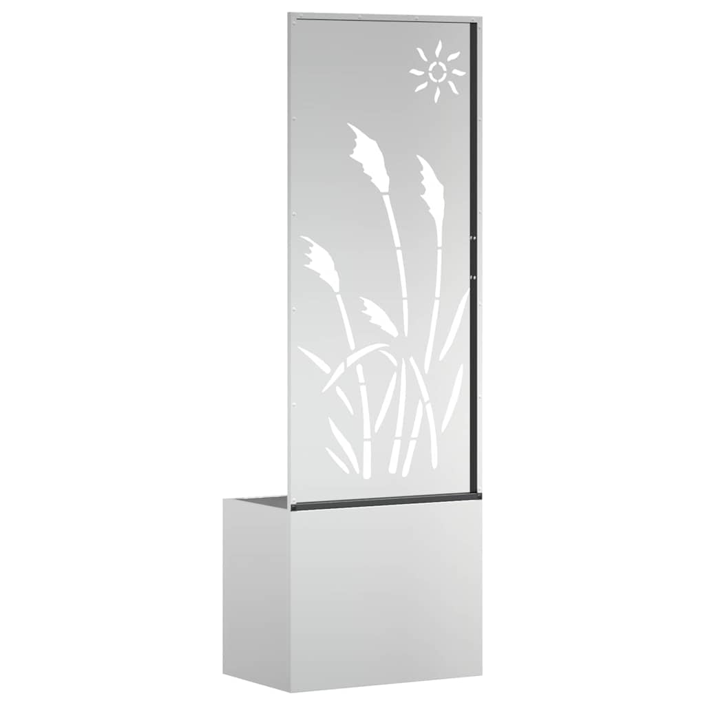 Jardinier avec Panneau Décoratif Argent 50 x 140 cm - XIOS