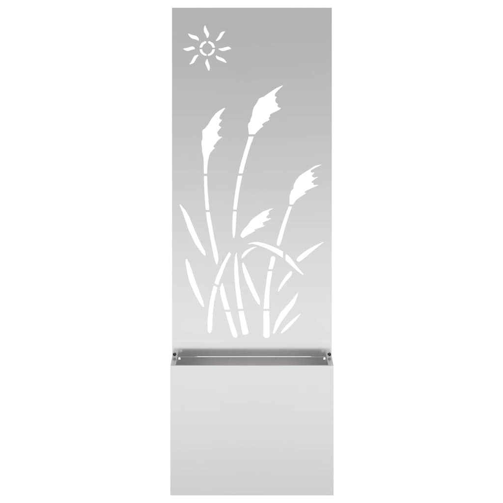 Jardinier avec Panneau Décoratif Argent 50 x 140 cm - XIOS