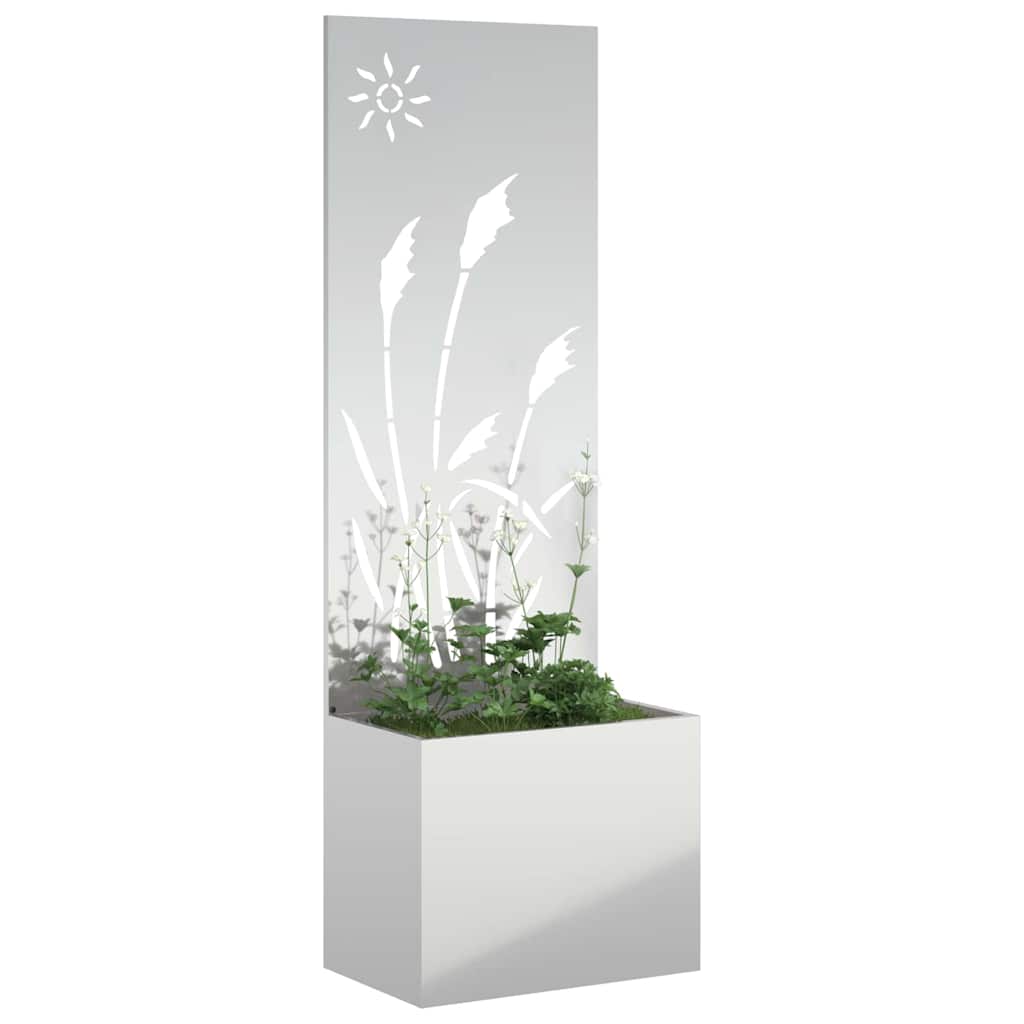 Jardinier avec Panneau Décoratif Argent 50 x 140 cm - XIOS