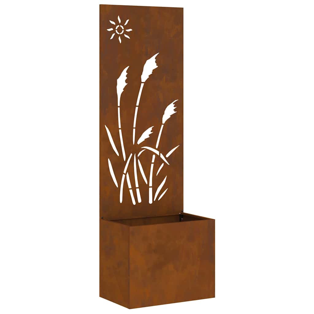 Jardinier avec Panneau Décoratif Rouillé 50 x 140 cm - XIOS