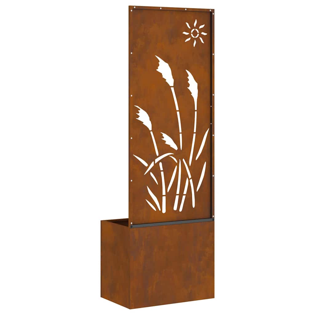 Jardinier avec Panneau Décoratif Rouillé 50 x 140 cm - XIOS
