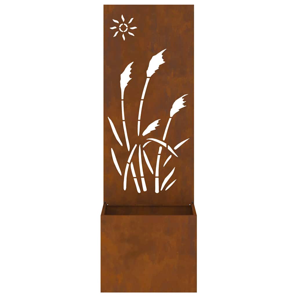 Jardinier avec Panneau Décoratif Rouillé 50 x 140 cm - XIOS