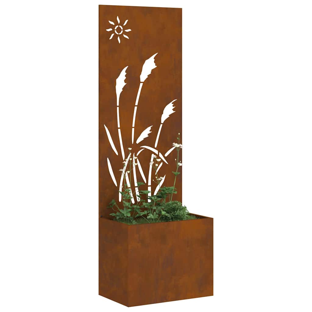Jardinier avec Panneau Décoratif Rouillé 50 x 140 cm - XIOS