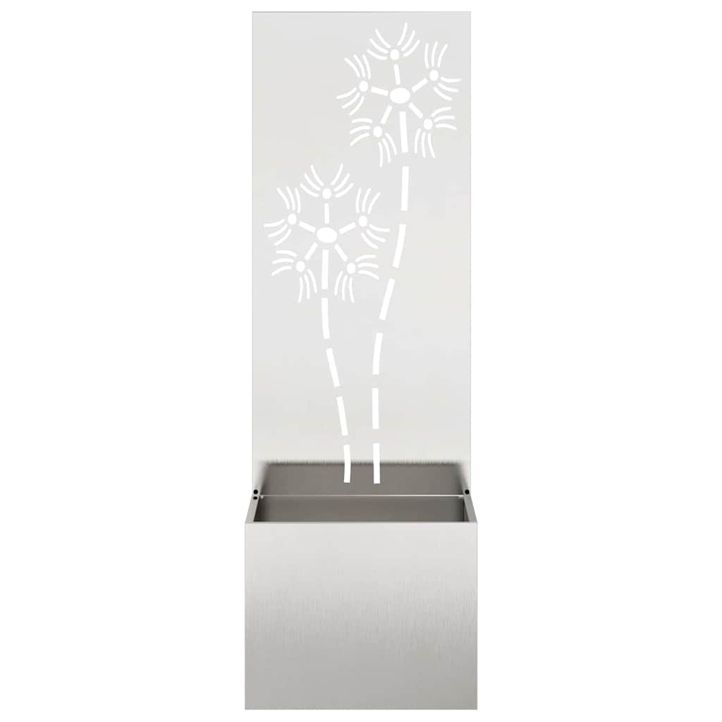 Jardinier avec Panneau Décoratif Argent 50 x 140 cm - XIOS