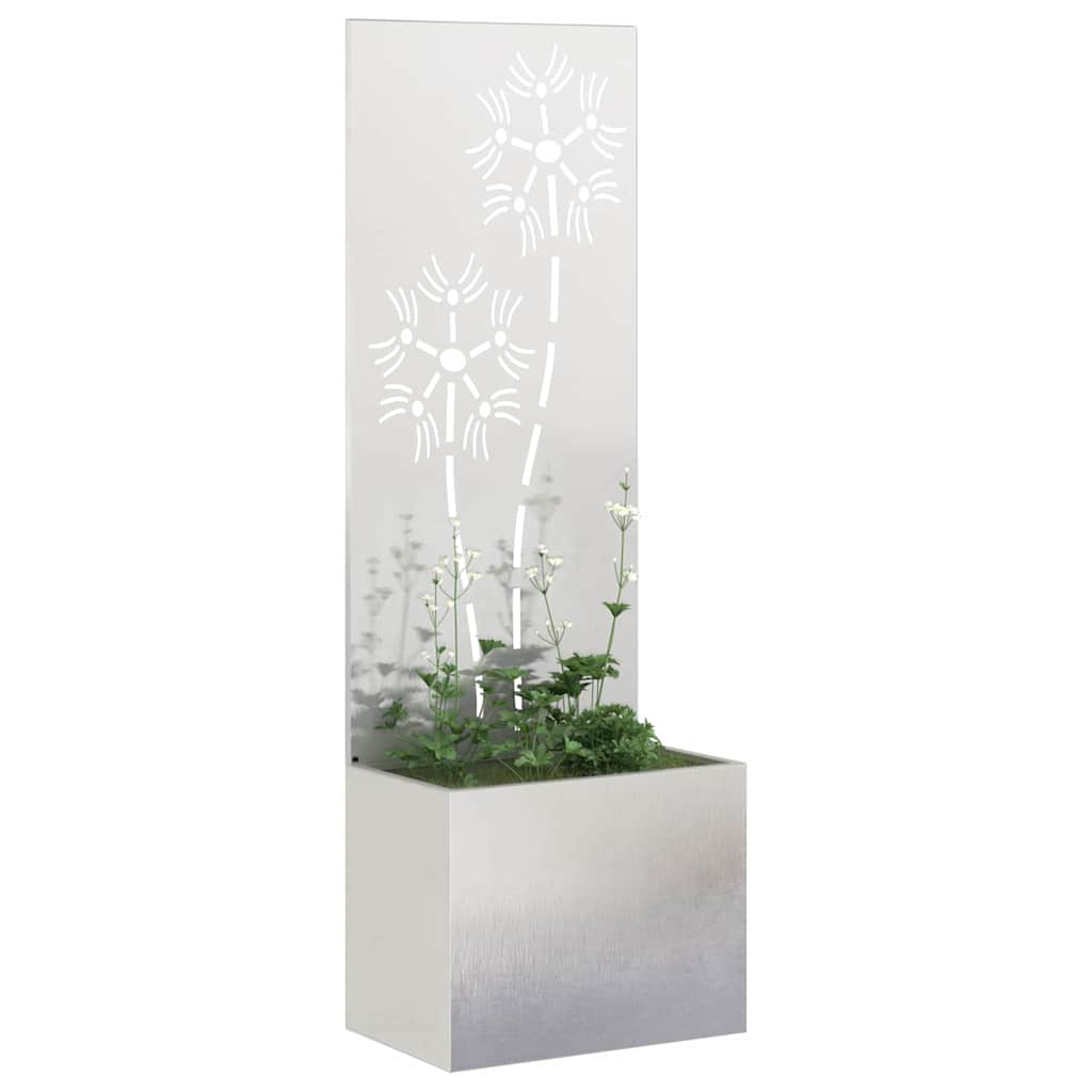 Jardinier avec Panneau Décoratif Argent 50 x 140 cm - XIOS