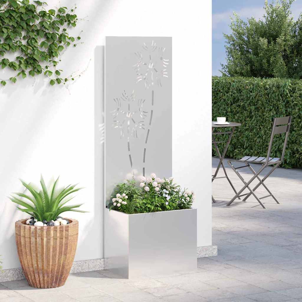 Jardinier avec Panneau Décoratif Argent 50 x 140 cm - XIOS