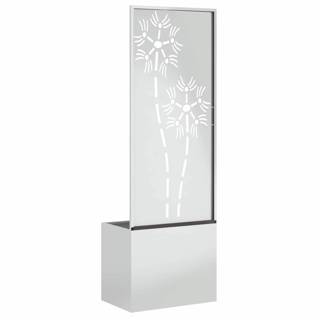 Jardinier avec Panneau Décoratif Argent 50 x 140 cm - XIOS
