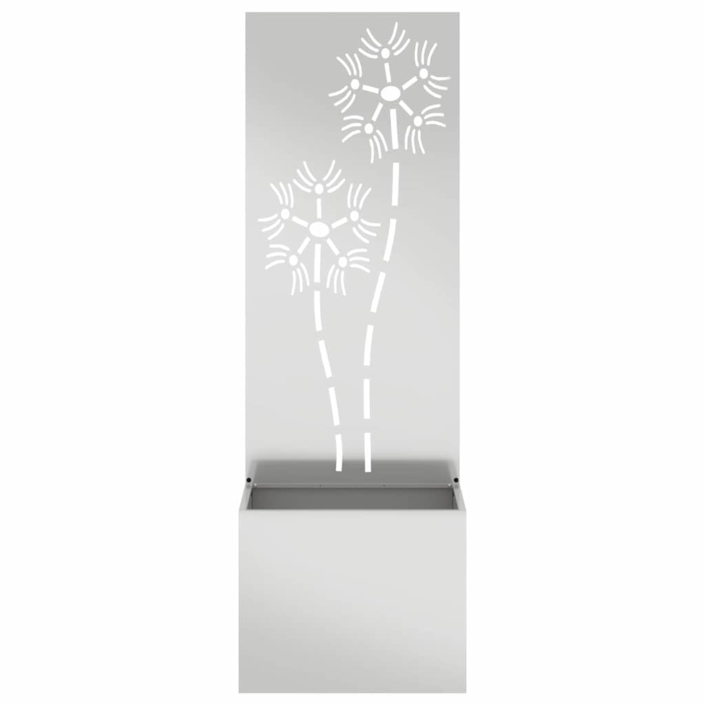 Jardinier avec Panneau Décoratif Argent 50 x 140 cm - XIOS