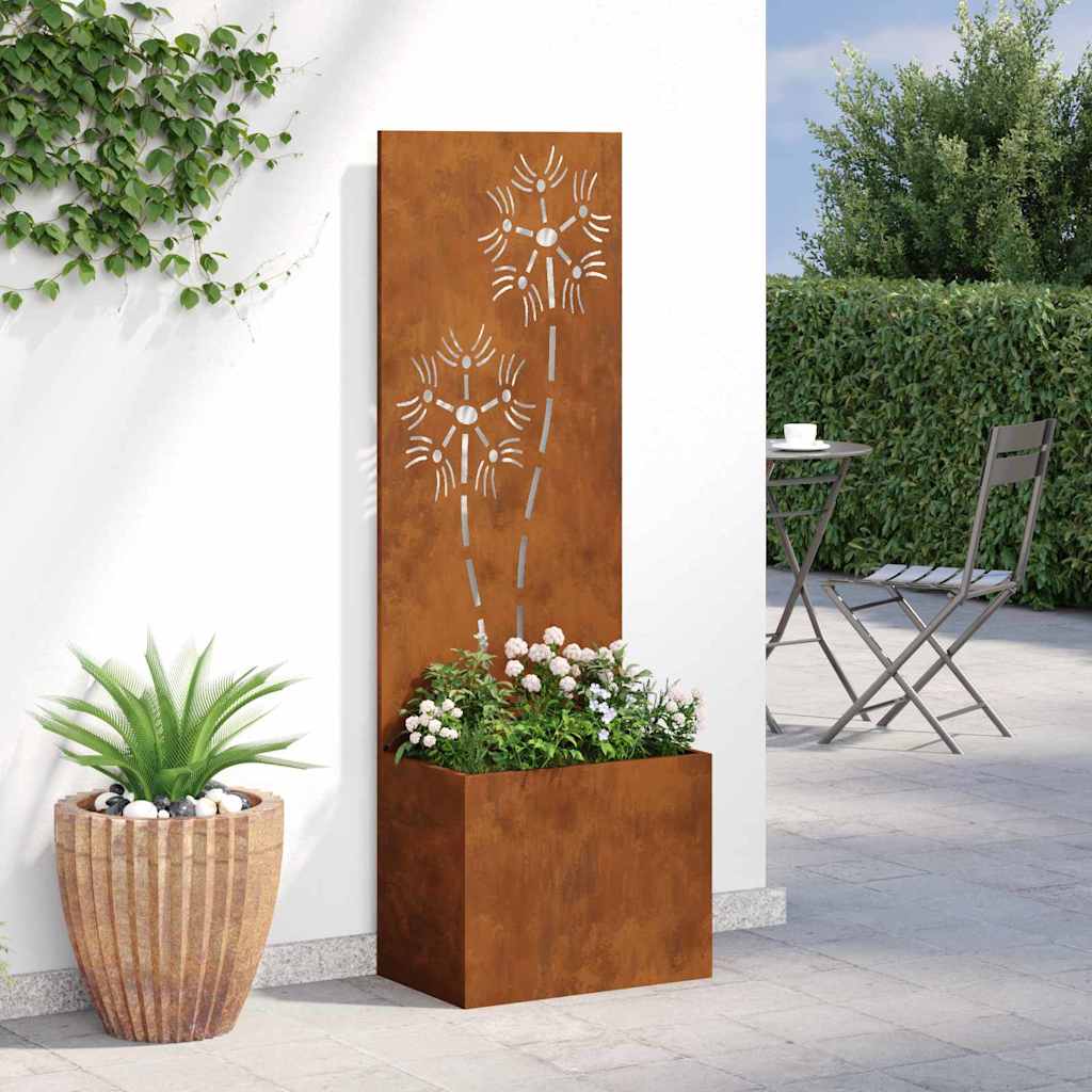 Jardinier avec Panneau Décoratif Rouillé 50 x 140 cm - XIOS