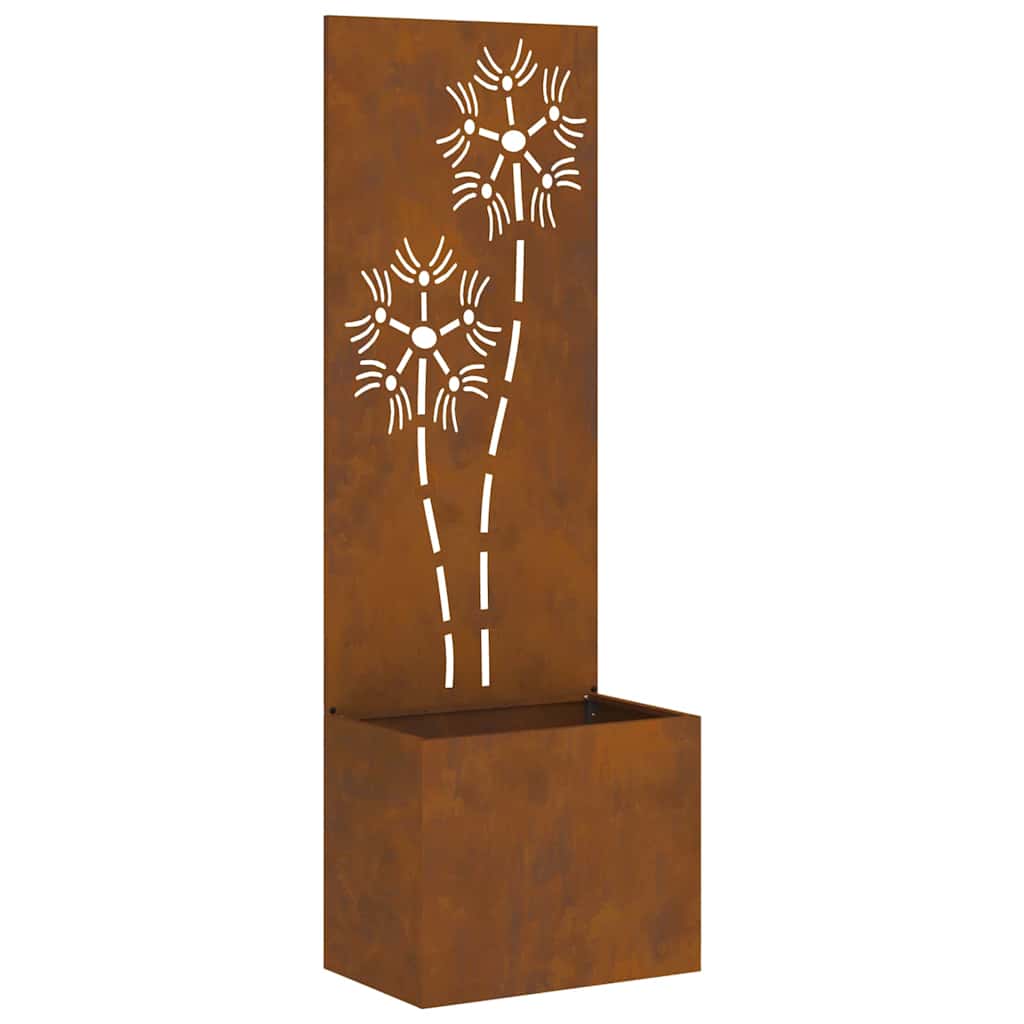 Jardinier avec Panneau Décoratif Rouillé 50 x 140 cm - XIOS