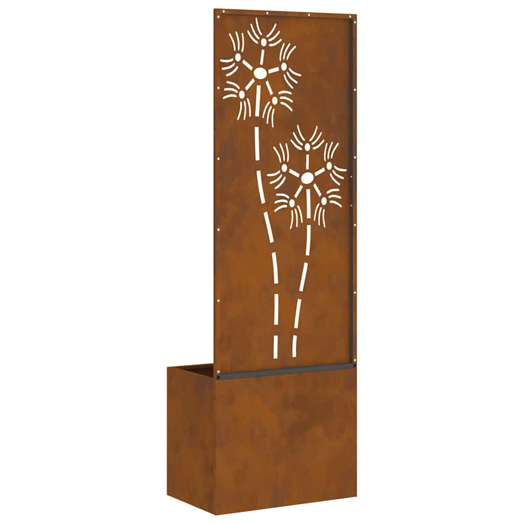 Jardinier avec Panneau Décoratif Rouillé 50 x 140 cm - XIOS
