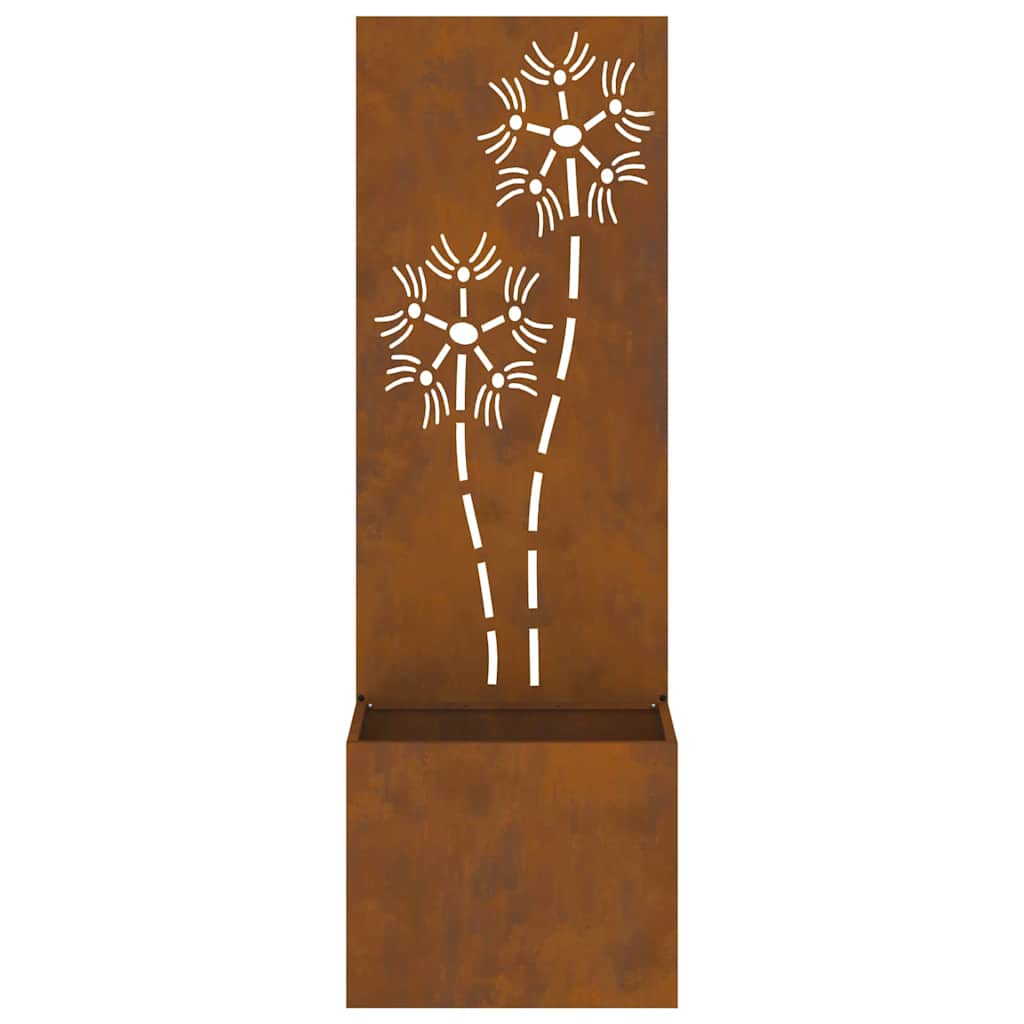 Jardinier avec Panneau Décoratif Rouillé 50 x 140 cm - XIOS