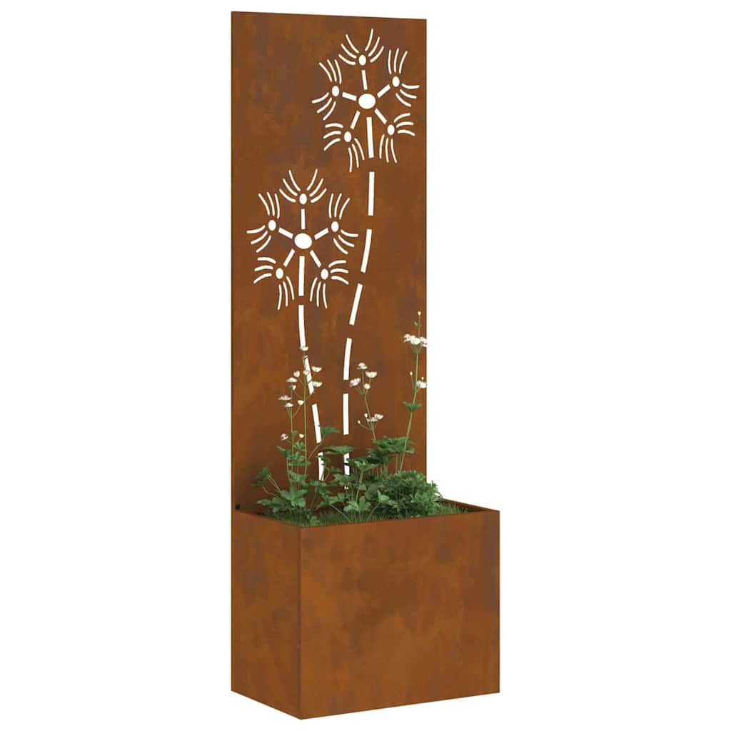 Jardinier avec Panneau Décoratif Rouillé 50 x 140 cm - XIOS