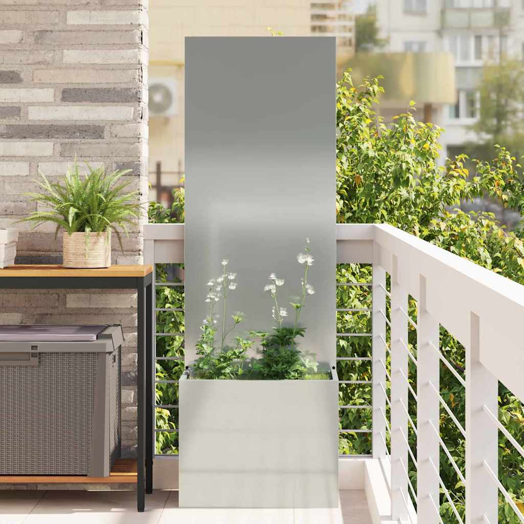 Jardinier avec Panneau Décoratif Argent 50 x 140 cm - XIOS