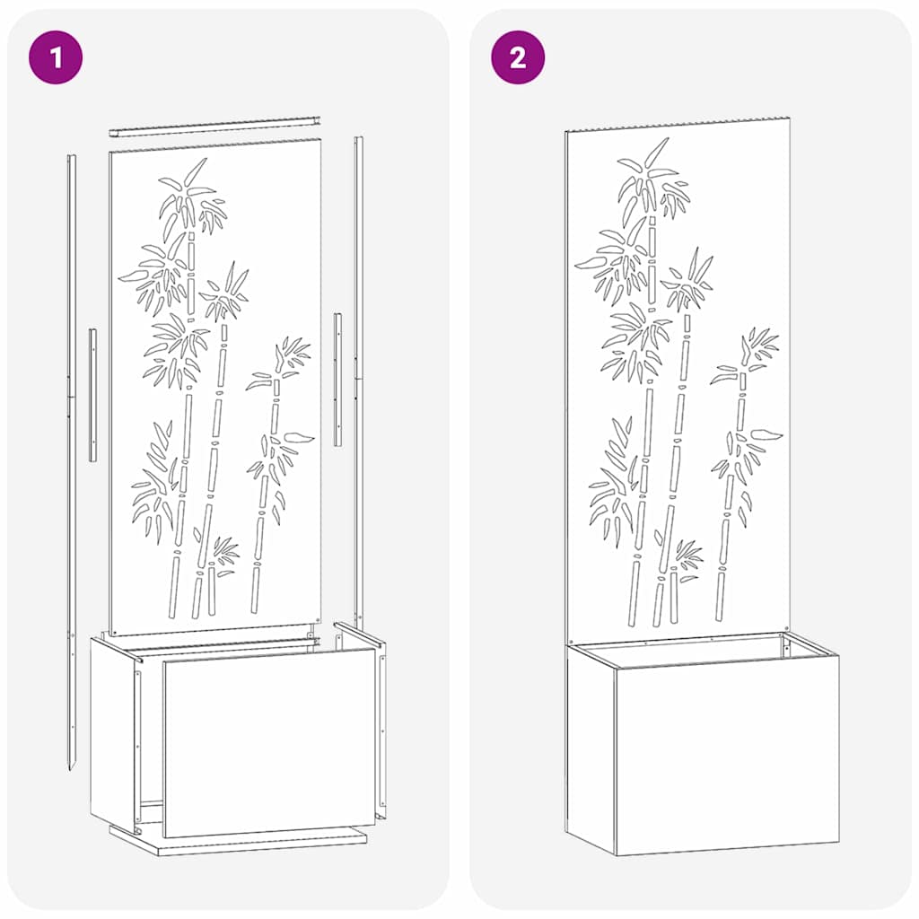 Jardinier avec Panneau Décoratif Anthracite 50 x 140 cm - XIOS