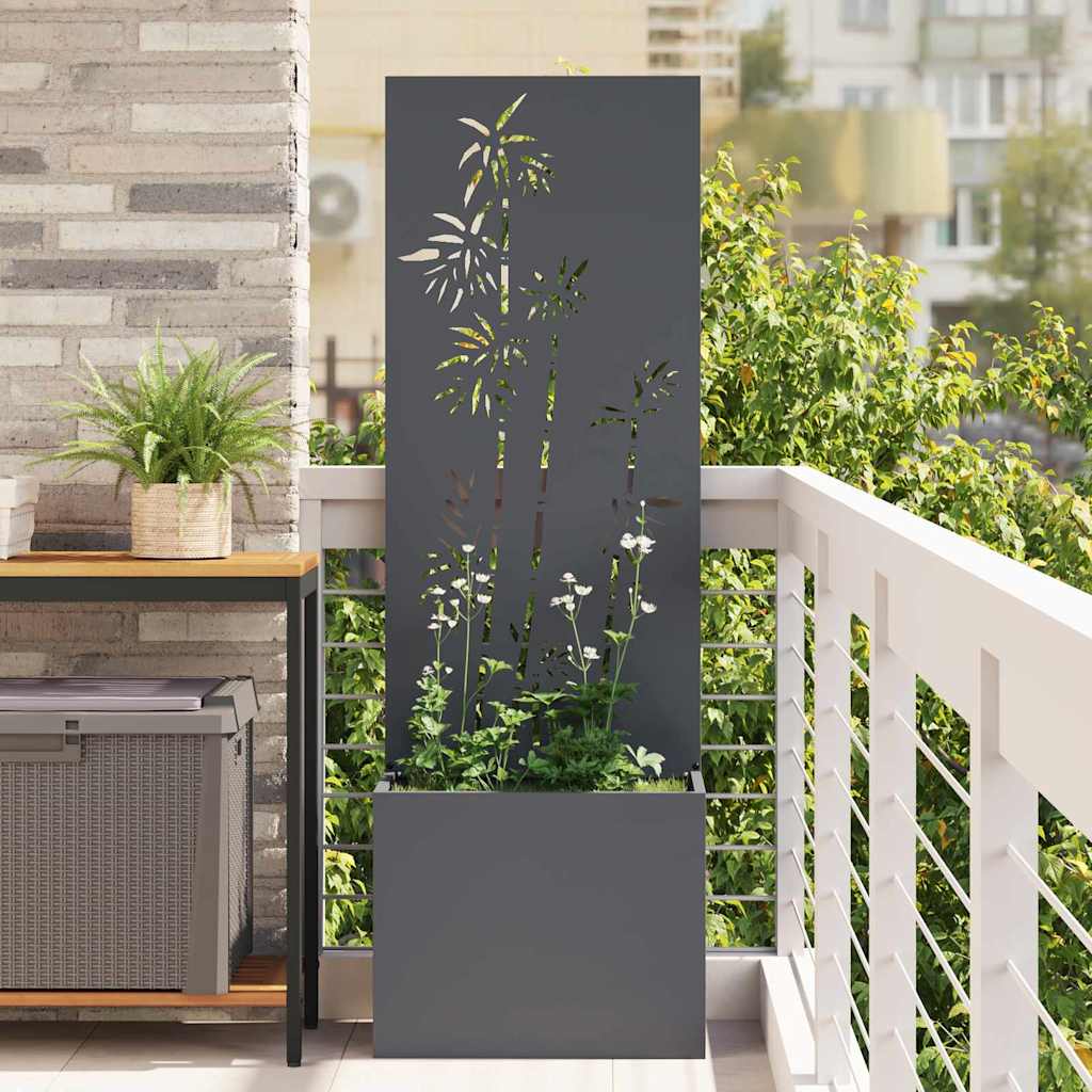 Jardinier avec Panneau Décoratif Anthracite 50 x 140 cm - XIOS