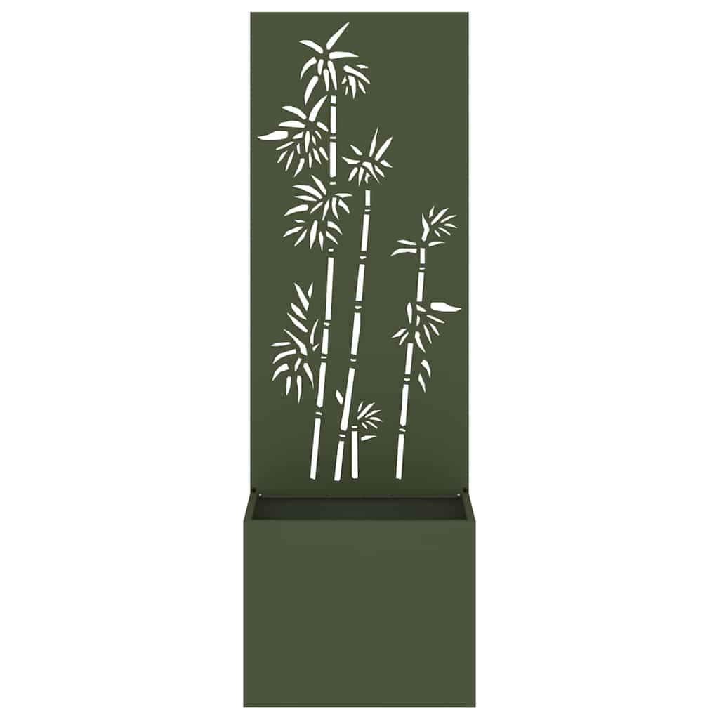 Jardinier avec Panneau Décoratif Vert olive 50 x 140 cm - XIOS
